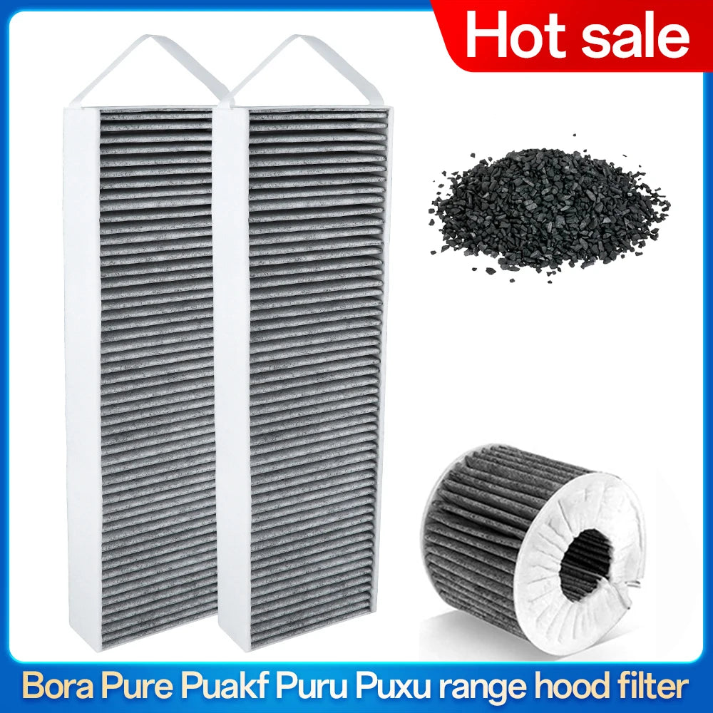 2pcs for Bora Pure Puakf Puru Puxu Roller Range Hood Activated Carbon Filter Self Replacement Kit Parts