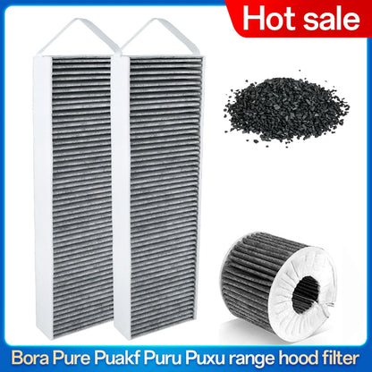 2pcs for Bora Pure Puakf Puru Puxu Roller Range Hood Activated Carbon Filter Self Replacement Kit Parts
