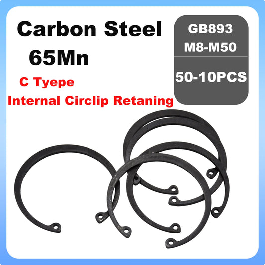 Circlip GB893 M8~M50 C Clips Snap Retaining Ring For Hole Black 65 Manganese Steel Washer Internal Retaining Ring Shaft CircliP