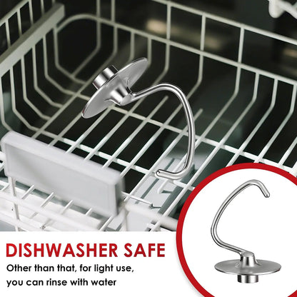 Stainless Steel Dough Hook for KitchenAid Tilt-Head Stand Mixer | Fits 4.5-5QT for KitchenAid Mixers Dough Hook Attachment