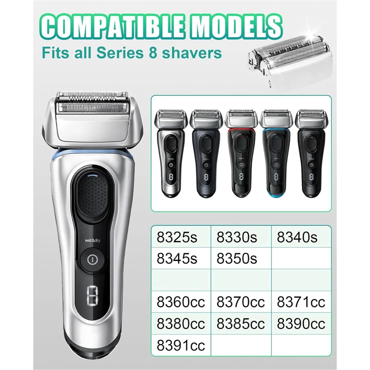 83M Replacement Shaver Head Compatible with Braun Series 8