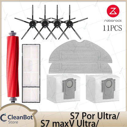 Compatible with Roborock S7 MaxV Ultra/S7 Pro Ultra Robot Vacuum Cleaner Accessories Main Brush Side Brush HEPA Filter Mop Cloths Spare Parts