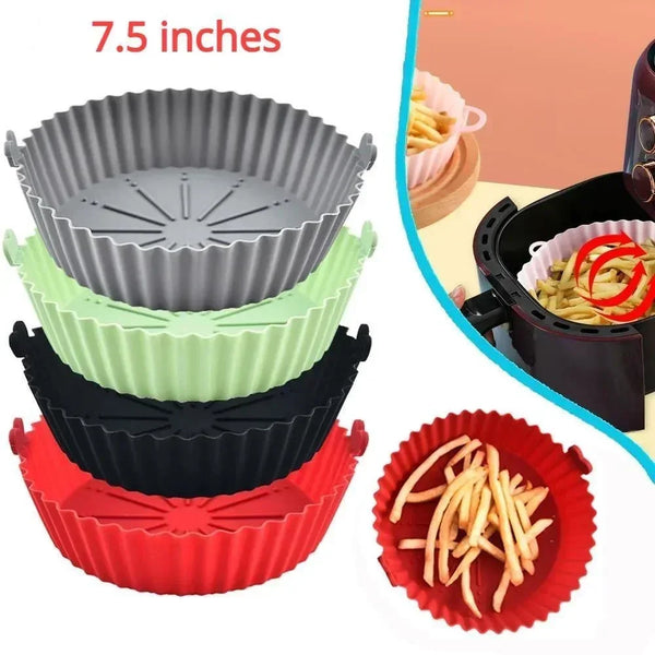 Air Fryer Silicone Liners Pot, Airfryer Basket, Reusable Baking Tray Oven Accessories