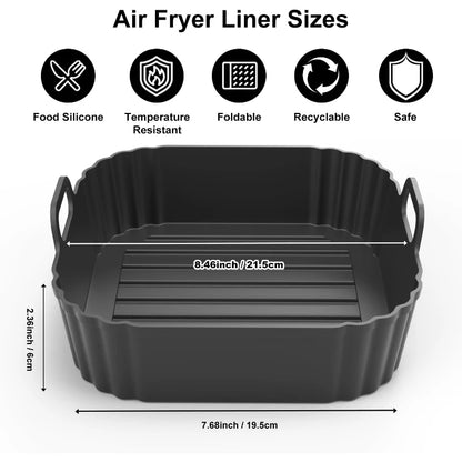 Round Silicone Air Fryer Liner Non-stick Baking Tray Household Reusable Silicone Mat Easy Clean Oven Airfryer Cooking Accessory