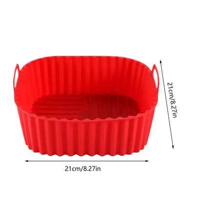 Square Silicone Air Fryer Baking Pan Reusable Non-Toxic for Oven BBQ Barbecue Kitchen Cooking Bakeware Tool