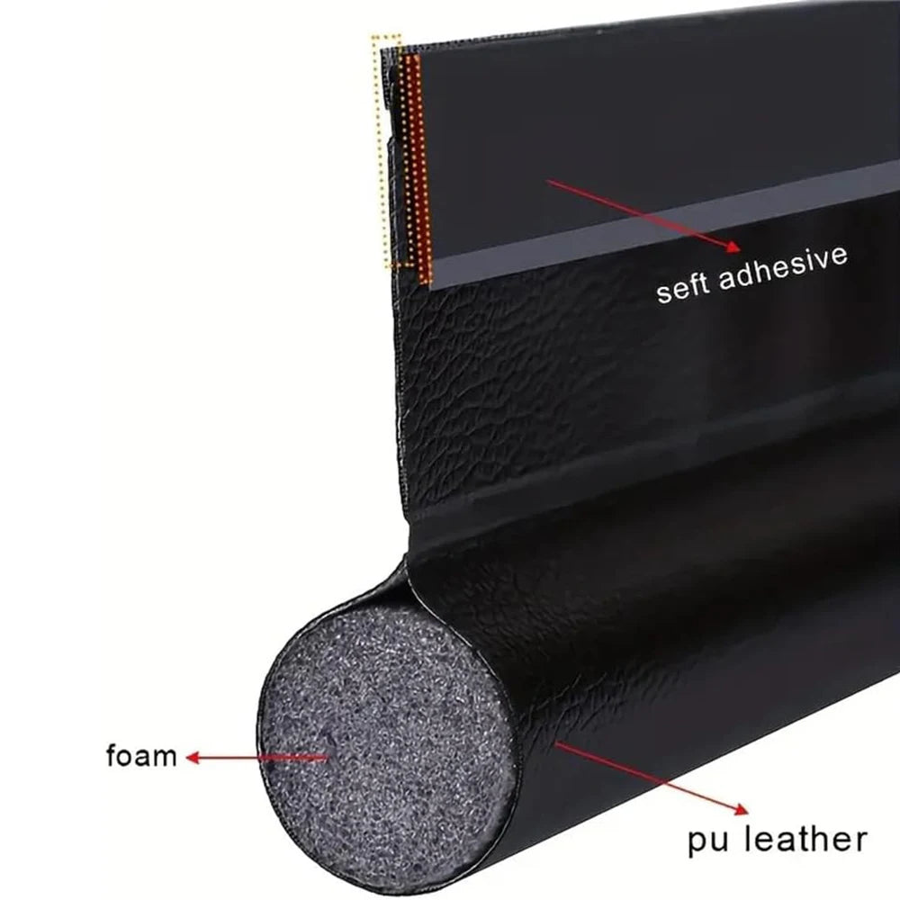 1pc Door Bottom Seal Strip Cuttable Insulation Under Door Draft Blocker Windproof Anti-Cold Gap Weather Stripping Acoustic Foam
