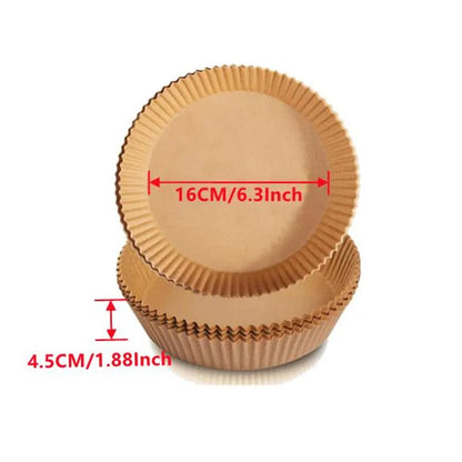 50-100pcs 6.3-9in Air fryer Baking Paper for Barbecue Plate Square Round Oven Pan Pad AirFryer Oil-Proof Disposable Paper Liner