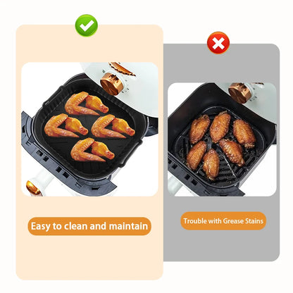 20cm/7.87inch Square Reusable Air Fryer Silicone Liners Silicone Basket 4.2L Compatible with Philips NA299 Accessoires Easy To Clean