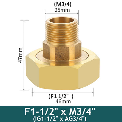 Brass Pipe Fittings Water Meter Pump Union Adapters Male/female Threaded 1/2" 3/4" 1" 1-1/2" Bsp Pipe Fitting With Seal Washer
