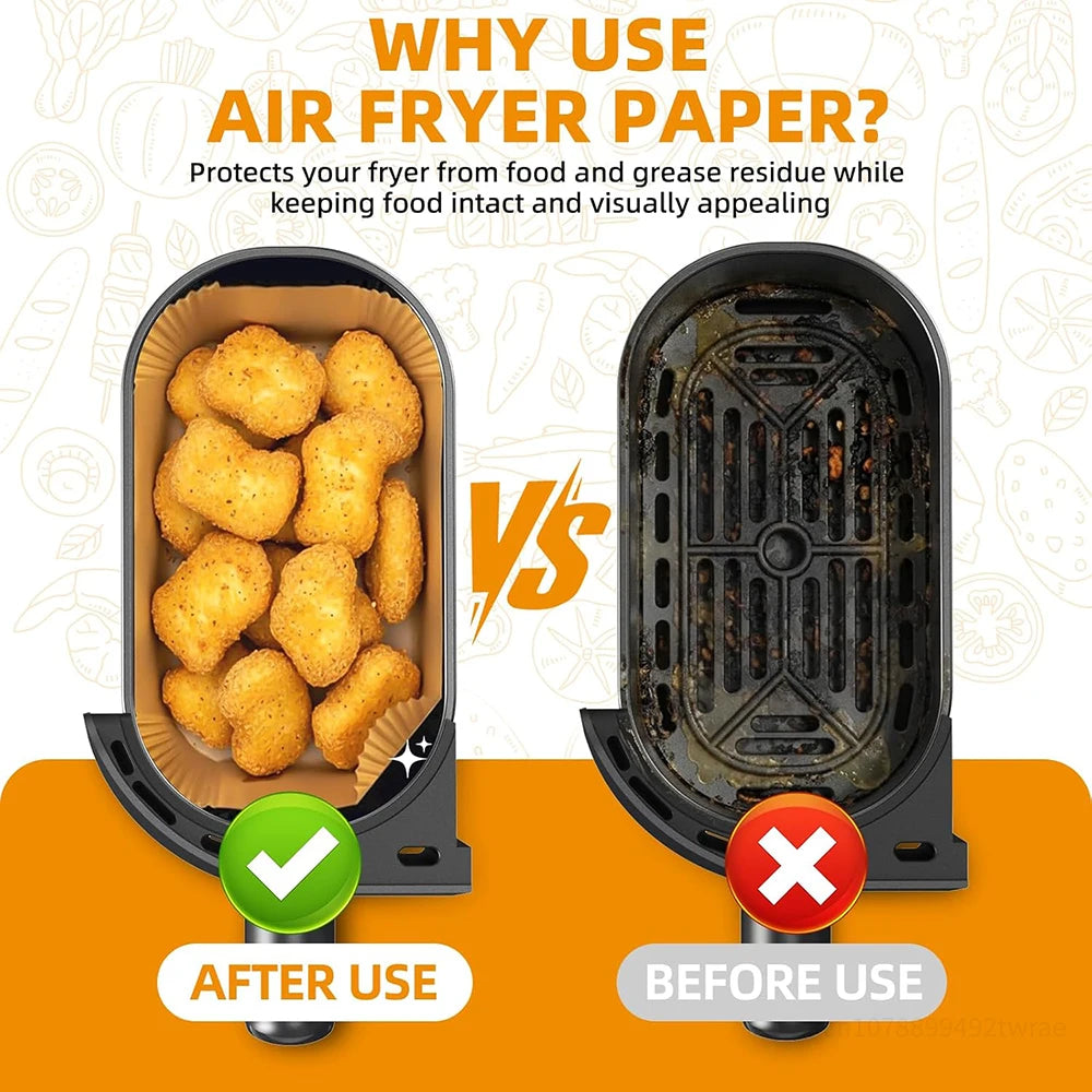 Air Fryer Baking Paper for Philips Dual Basket 3000/5000 Series 6L/3L, Paper Airfryer Accessories for NA350/00 NA550/00