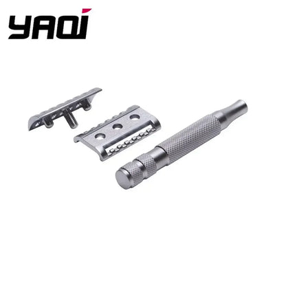 YAQI KNIGHT-HELMET Razor Head Stainless Steel Handle DE Safety Razor for Men