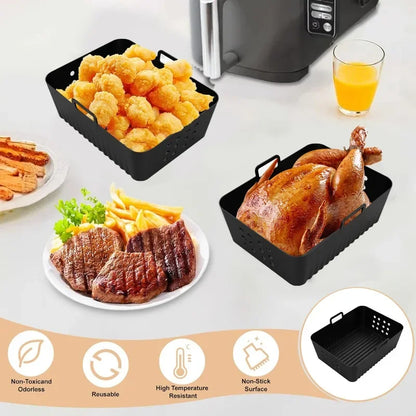 2Pcs/1Pcs Air Fryer Silicone Liners for Ninja SL400 SL401 Stack XL Basket Reusable Air Fryer Baking Tray Airfryer Accessories