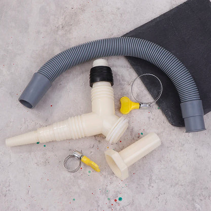 Convenient Washer-Dryer Drainage with Extended Hose and Adapter Tee