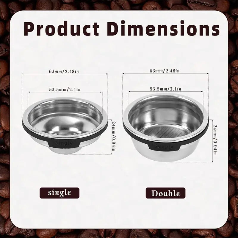NECESSITYFor Ninja Luxe Cafe ES601& ES701 Compatible 2Pcs Coffee Filter Baskets-Single& Double Cup, Pressurized Portafilter De