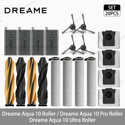 Dreame Aqua 10 Roller / Aqua 10 Pro Roller / Aqua 10 Ultra Roller Accessories Main Side Brush Roller Mop Cloth Filter Dust Bag