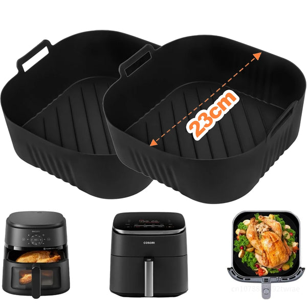 23cm XXL Silicone Basket for Air Fryer for Ninja 180,Cosori 5.5L/6L/6.1L, Philips Series 2000 6.2L Hot Air Fryer Accessories