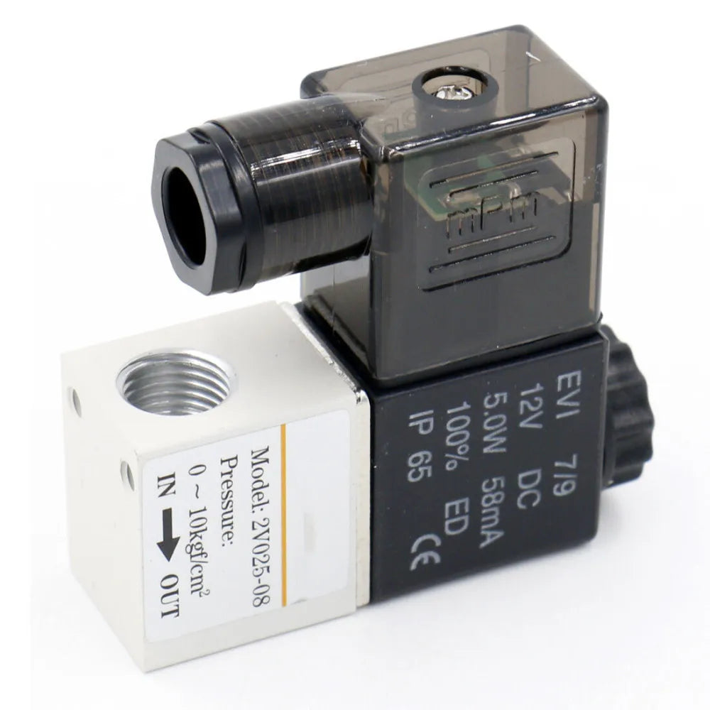 12V 24V 220V Pneumatic Electric Solenoid Valve 2 Position 2 Port Normally Closed Air Magnetic Valve 6mm 8mm Hose Barb Connection