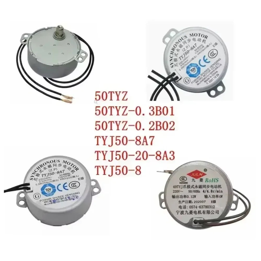 Synchronous Motor For Air Blower TY-50A TYJ50-8 TYJ50-20-8A3 50TYZ TYJ50-8A7 Electric Oven Microwave Oven Tray Motor parts