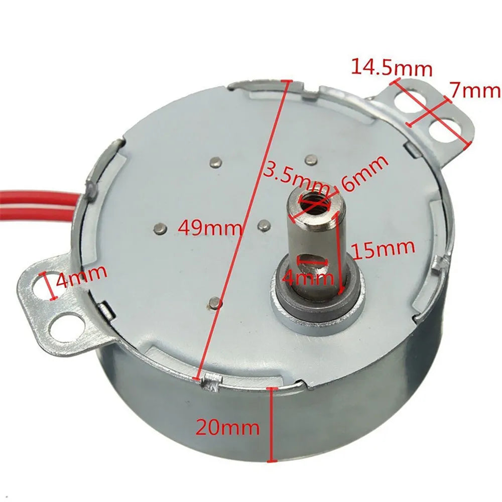 Stable Synchronous Motor 5-6 R/min Pro TYC-50 AC 220V 12V 50/60Hz Torque 4KGF.CM 4W CW/CCW Microwave Turntable for Electric Fan