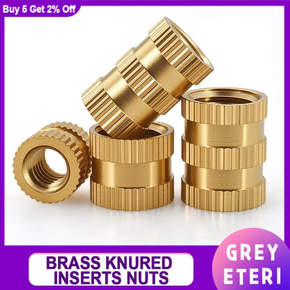 Brass Knurled Insert Nut Injection Molding M1 M1.2 M1.4 M1.6 M2 M2.5 M3 M4 M5 M6 M8 M10 Brass Thread Inserts Nuts 5-100pcs