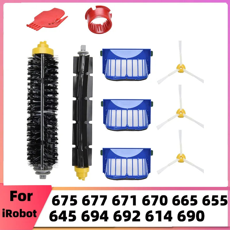 Replacement Parts Accessories for iRobot Roomba 675 670 665 690 692 694 671 677 650 655 614 Side Main Roller Brush Filter