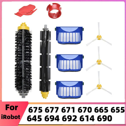 Replacement Parts Accessories for iRobot Roomba 675 670 665 690 692 694 671 677 650 655 614 Side Main Roller Brush Filter