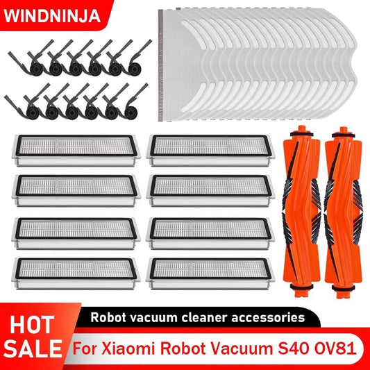 Compatible with Xiaomi Robot Vacuum S40 OV81 Dust Bags Side Brush Mop Cloths Roller Brush HEPA Filter Vacuum Cleaner Cleaning Accessories