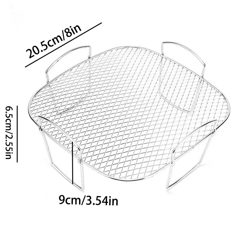 8 inch Air Fryer Racks, Air Fryer Accessories, Baking Rack,Round Stackable Grill, Fit All Airfryer 4.2Qt - 5.8Qt