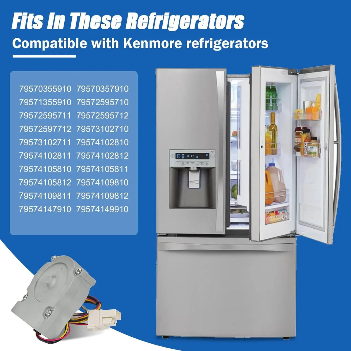 Replacement Refrigerator Fan Motor — EAU63923603 / EAU65058305 / AP6317197 / PS12383671 / EAP12383671 — Model Options