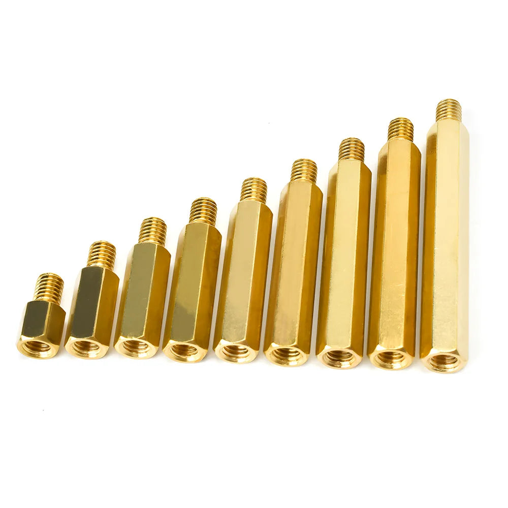 M4 M5 M6 M8 Male-Female Hex Brass Motherboard Standoff Hexagonal PCB Support Rack Stud Mount Column Spacing Screw Bolt 2-10pcs