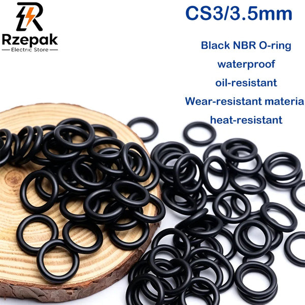 NBR Rubber O Ring CS 3/3.5mm Nitrile Round Sealing Gasket Oil Corrosion Resistant Auto Plumbing Water Tap Faucet Seal Washer