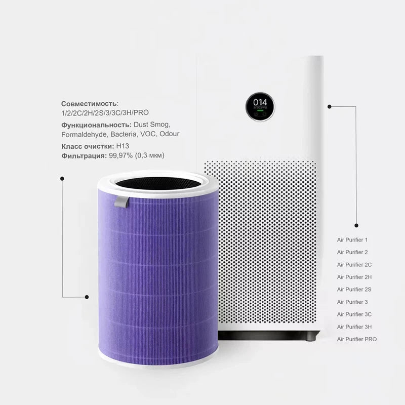 Air Filter Compatible with Xiaomi Mi 1/2/2S/2C/2H/3/3C/3H Air Purifier Filter Activated Carbon Hepa PM2.5 Filter Anti Bacteria Formaldehyd