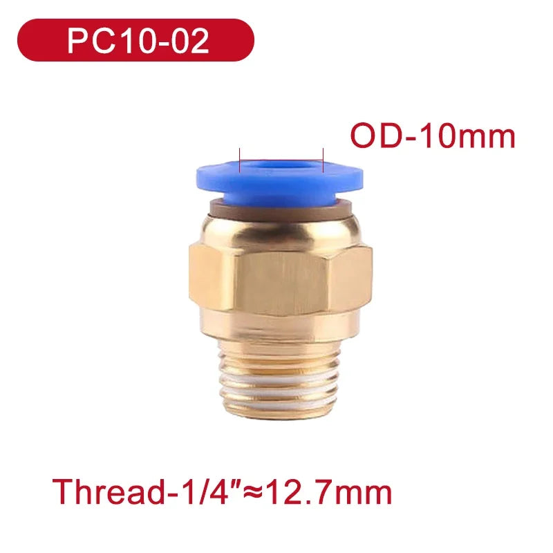 5Pcs PC 4mm/6mm/8mm/10mm/12mm M5 Thread Hose Fittings Pipe Quick Connectors PC Pneumatic Air Connector Fitting