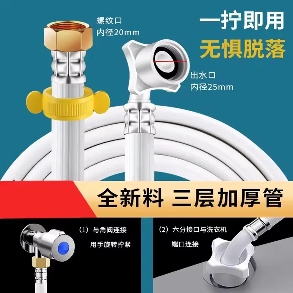 80/100/150/200/300/500cm Long Explosion-Proof Washing Machine Hose G1/2-G3/4 Inch Water Inlet Flexible Pipe Bathroom Plumbing