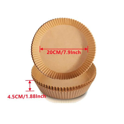 50-100pcs 6.3-9in Air fryer Baking Paper for Barbecue Plate Square Round Oven Pan Pad AirFryer Oil-Proof Disposable Paper Liner