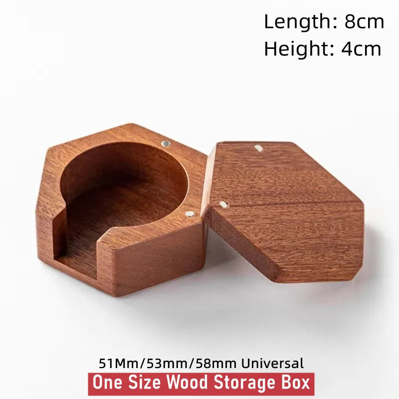 51/53/58mm Coffee Filter Paper Box Solid Wood Round Mocha Pot Filter Paper Box with Cover Lid Coffee Paper Filter Storage Box