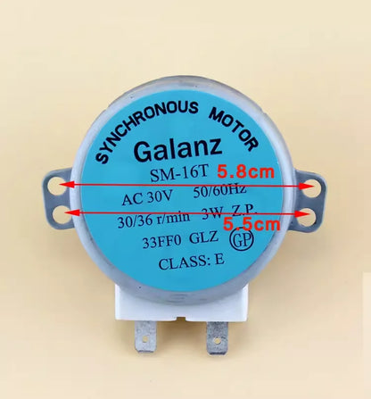 Compatible with Galanz Microwave Oven Synchronous Motor SM-16T Lightwave Oven Stirring Motor 30V Flat Shaft