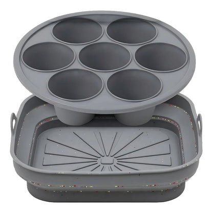 Heat Resistant Air Fryer Accessories Set Silicone Basket Liner for 5-8 Quart Models Dishwasher Safe Mold