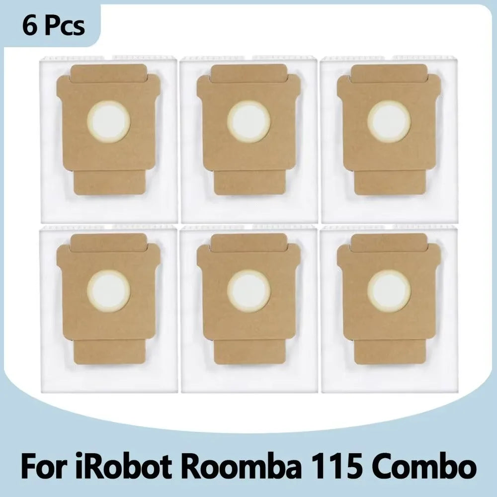 Compatible with IRobot Roomba 115 Combo/115 Combo+ Vacuum Cleaner Replacement Parts Main Roller Brush Side Brush Filter Mop Pad Dust Bag