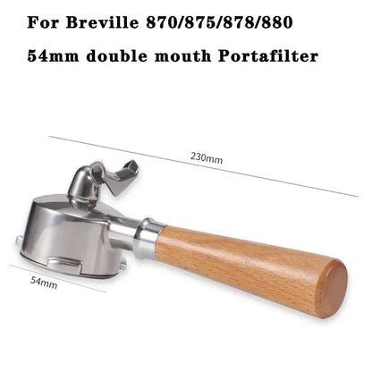 54MM Stainless Steel Coffee Portafilter for Breville Sage 870/875/878/880 Bottomless/Double Spout Coffee Handle Filter Tool