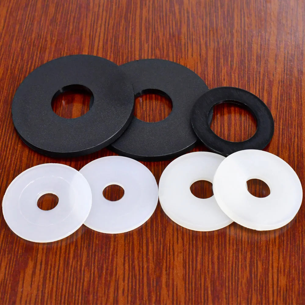 M2-M24 Black or White Nylon Flat Washers Rubber Spacer Plastic Washer Insulation Sealing Hard Gaskets For Screw Bolts