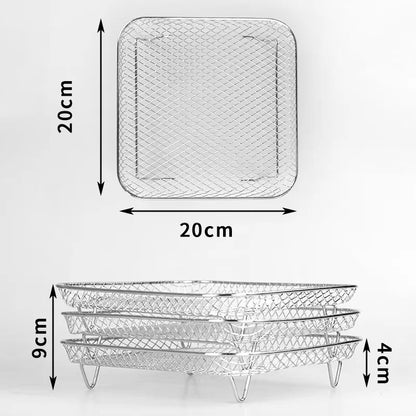 8 inch Air Fryer Racks, Air Fryer Accessories, Baking Rack,Round Stackable Grill, Fit All Airfryer 4.2Qt - 5.8Qt