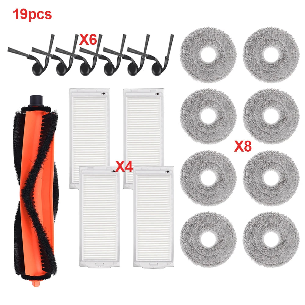 Replacement Kit Parts Compatible with Xiaomi S40 Pro/OV71GL Robot Vacuum Cleaner Side Brush Filter Main Roller Brush Mop Cloth Accessories