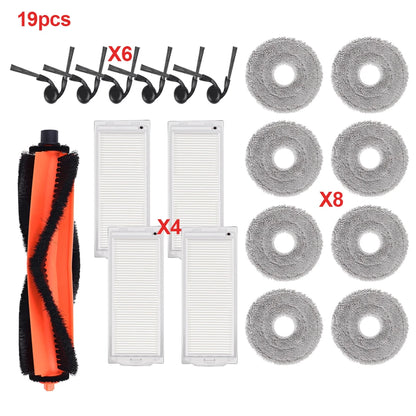 Replacement Kit Parts Compatible with Xiaomi S40 Pro/OV71GL Robot Vacuum Cleaner Side Brush Filter Main Roller Brush Mop Cloth Accessories