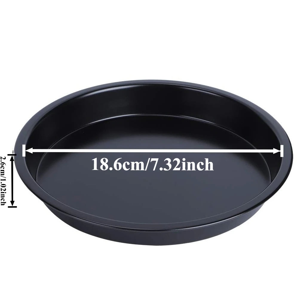 8 Inch Round Thickened Pizza Pan Baking Tray Air Fryer Oven Pizza Mold Household Baking Accessory