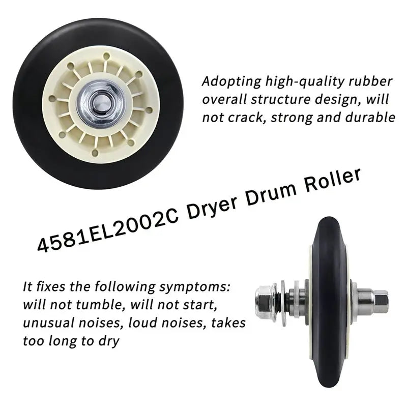 ESSENTIALS Dryer Roller Kit Compatible with Kenmore Dryers- Includes Drum Roller Assembly, Belt& Idler Pulley Repair Replacement Parts
