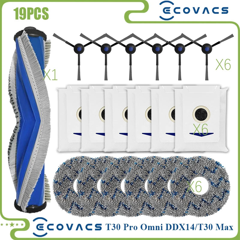 For Ecovacs Deebot T30 PRO OMNI / T30 Max / T30 / DDX14 Vacuum Cleaner Main Side Brush Filter Mop Cloth Replacement Parts