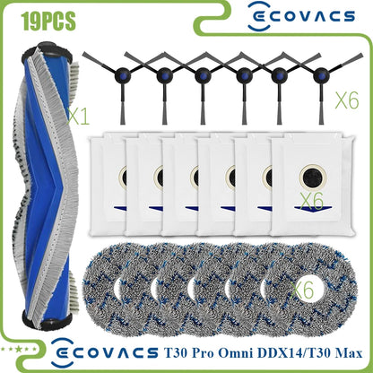 For Ecovacs Deebot T30 PRO OMNI / T30 Max / T30 / DDX14 Vacuum Cleaner Main Side Brush Filter Mop Cloth Replacement Parts