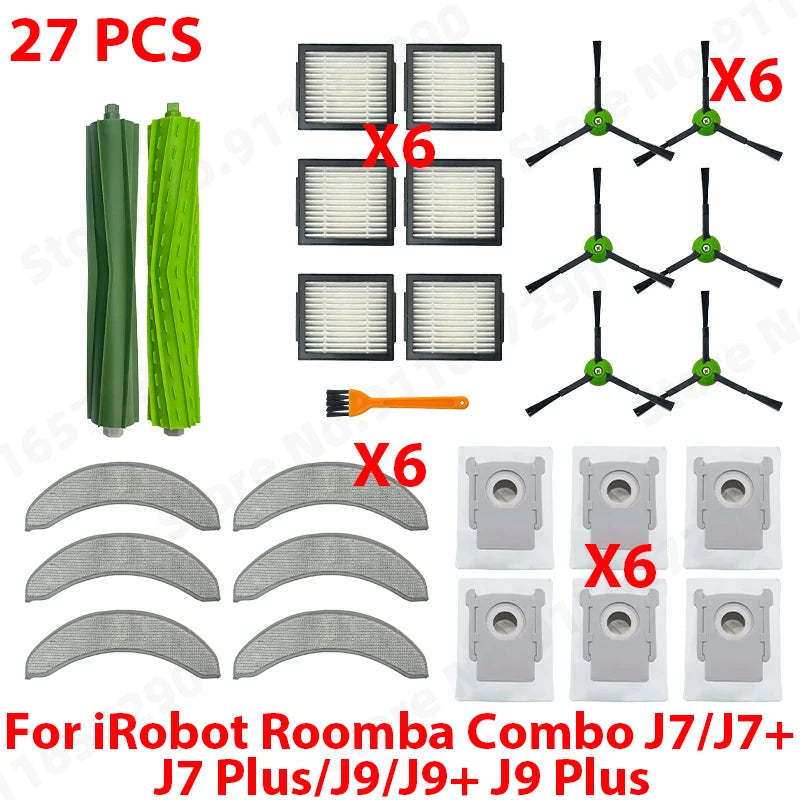 Main Side Brush Roller Mop Filters Dust Bag Spare Parts For IRobot Roomba Combo J7/J7+ J7 Plus/J9/J9+ J9 Plus Accessories