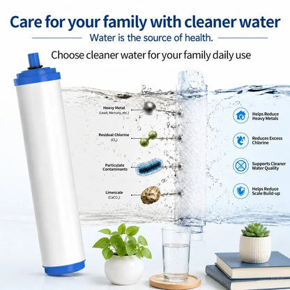 9004 KDF Granular Carbon Filter Cartridge, Replacement for Water Purifiers, Filters Tap Water, Softens Water, Removes Impurities